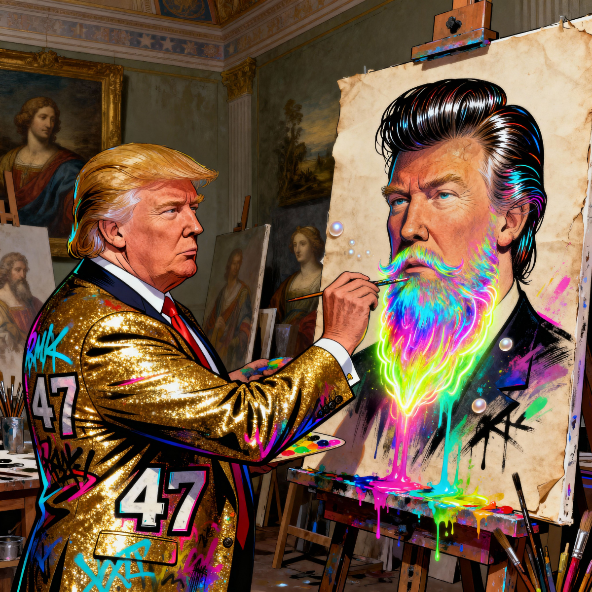 Magick Mica Trump parody art
