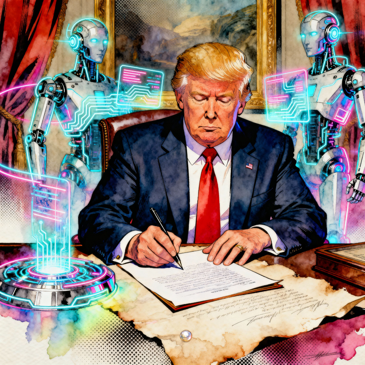 Magick Mica Trump parody art