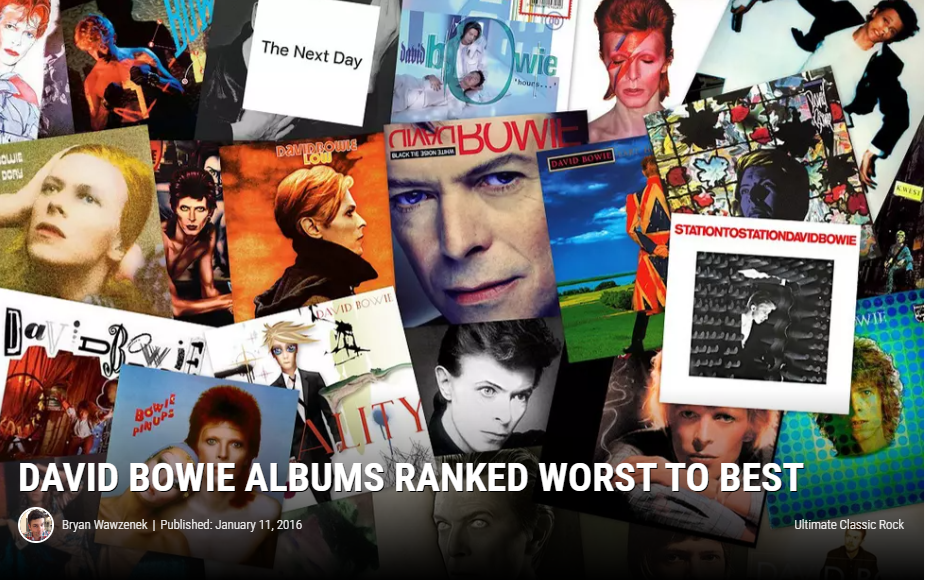 EVERY 'EVERY DAVID BOWIE ALBUM RANKED' RANKED