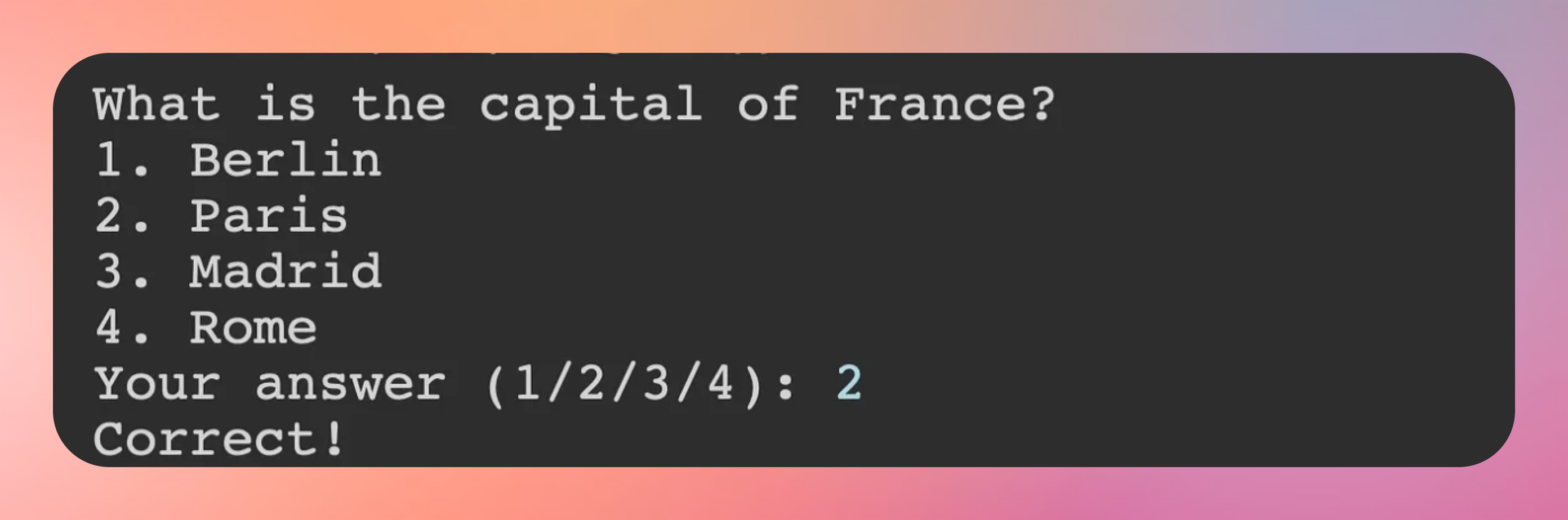 Python Project: Build a Simple Quiz Game - by Ardit Sulce
