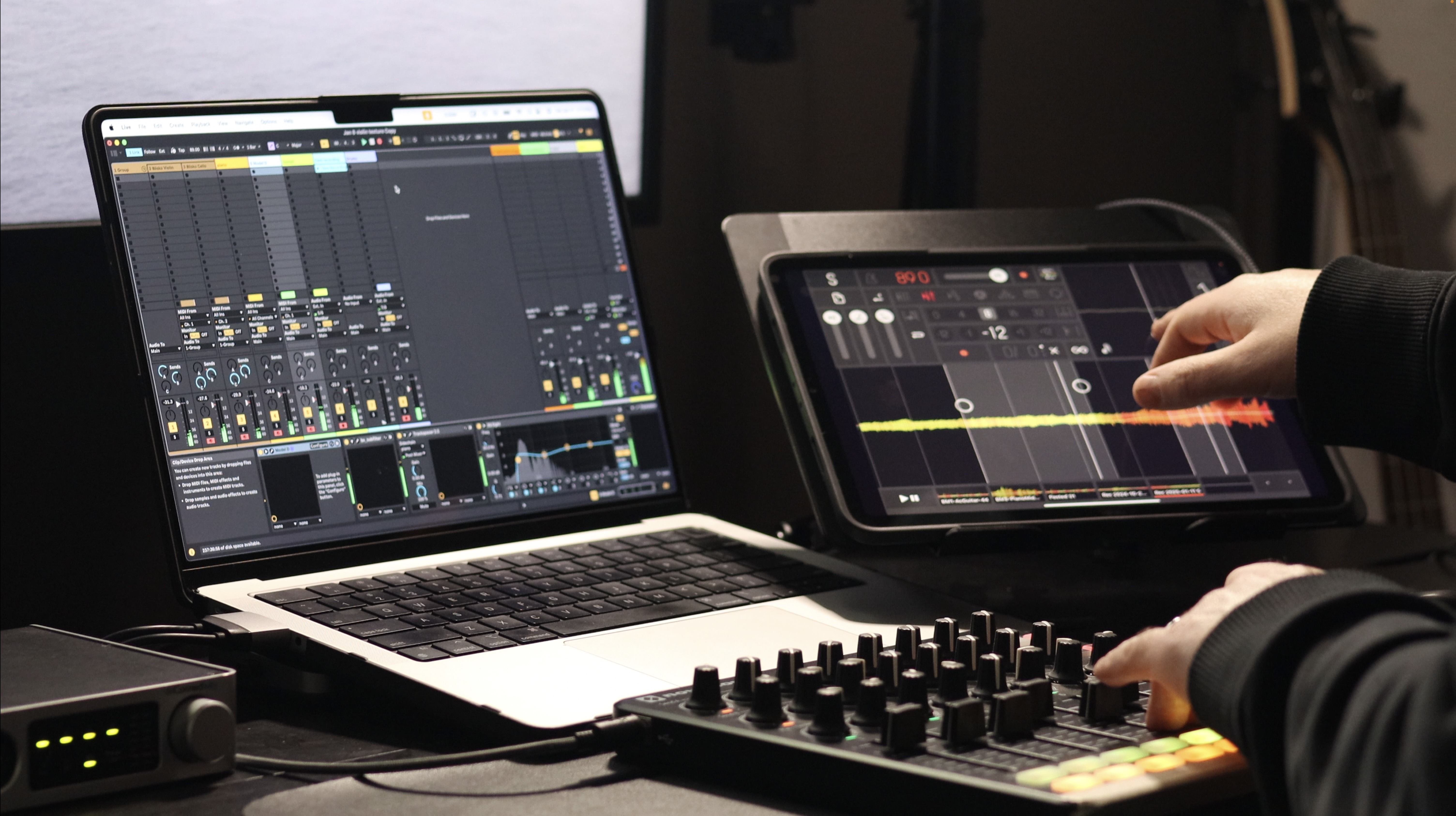 Integrating iOS and laptop workflows for music production