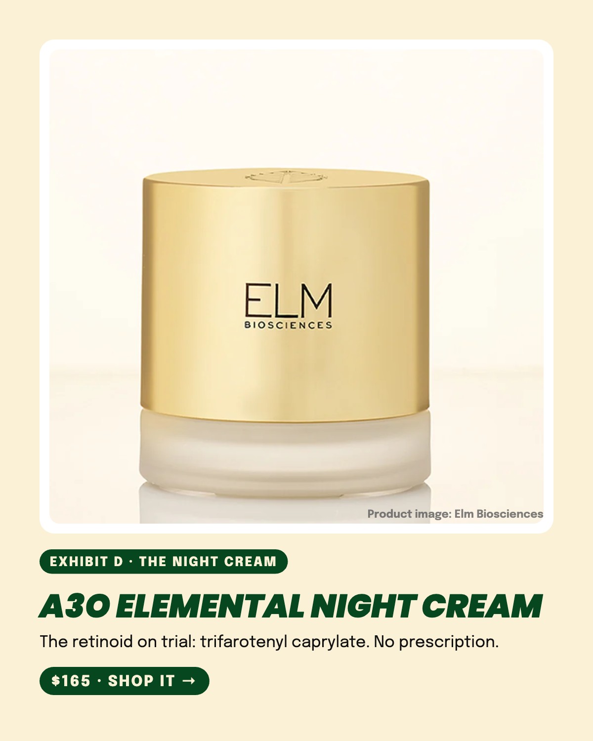 Elm Biosciences A3O Elemental Night Cream, $165