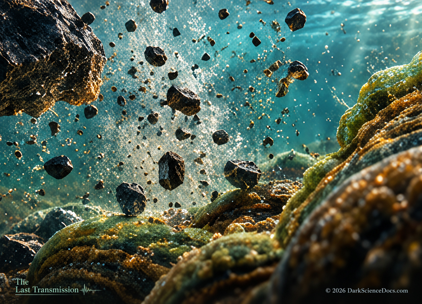 The stromatolites described in the study contain chemical clues linking their growth environment to both hydrothermal activity and extraterrestrial material.
