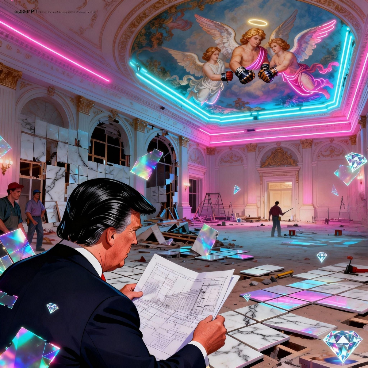 Magick Mica Trump parody art