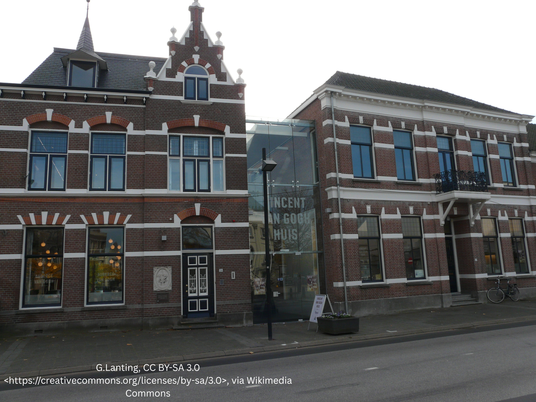 Brick facade of the Vincent van Gogh Huis in Zundert, Netherlands