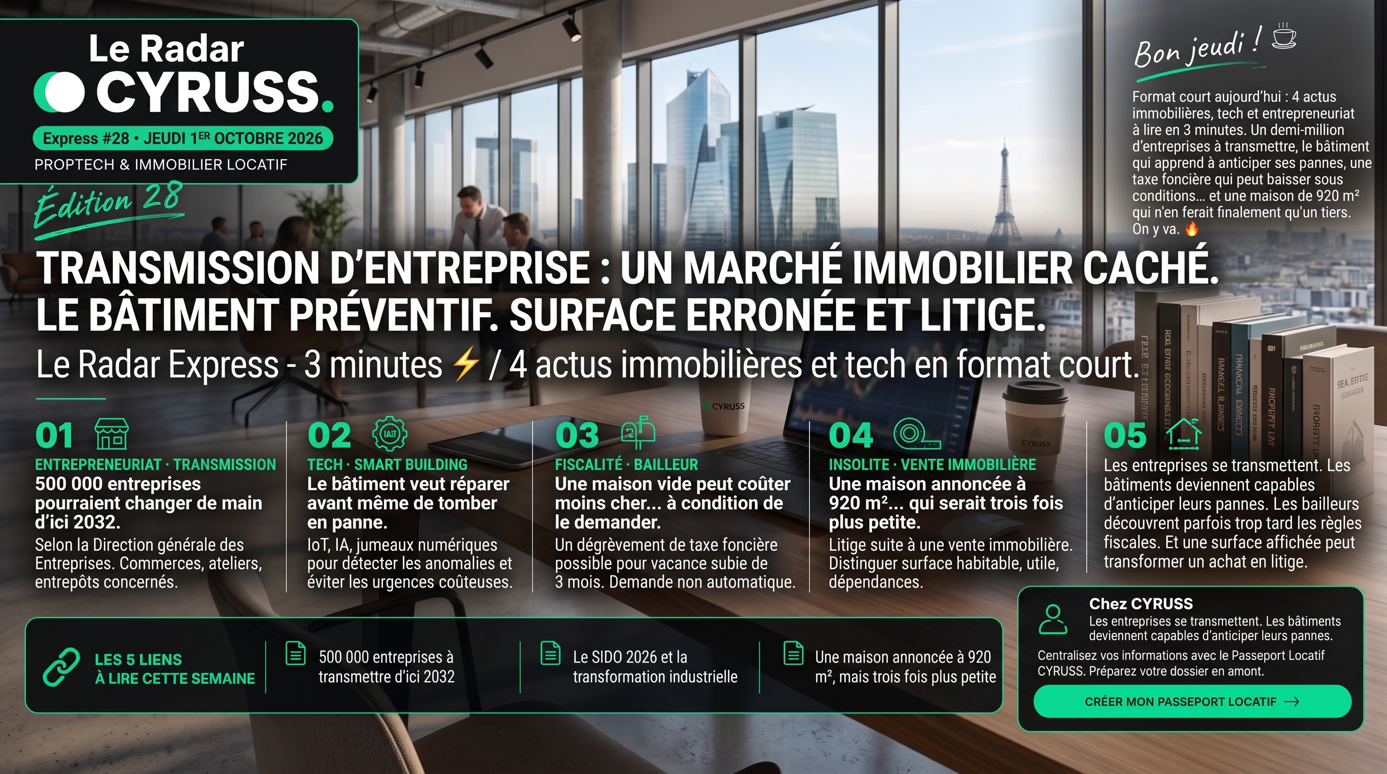 Le Radar CYRUSS — Jeudi 1er octobre 2026