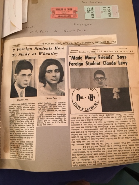 Claude Lévy and Marta Pesa clippings from the Roslyn News and the Wheatley Wildcat