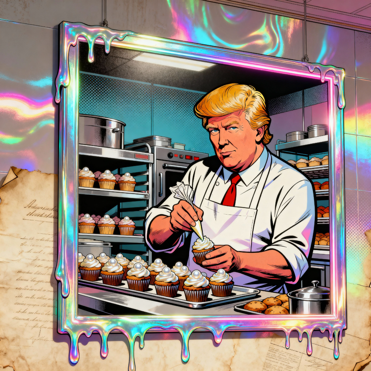 Magick Mica Trump parody art