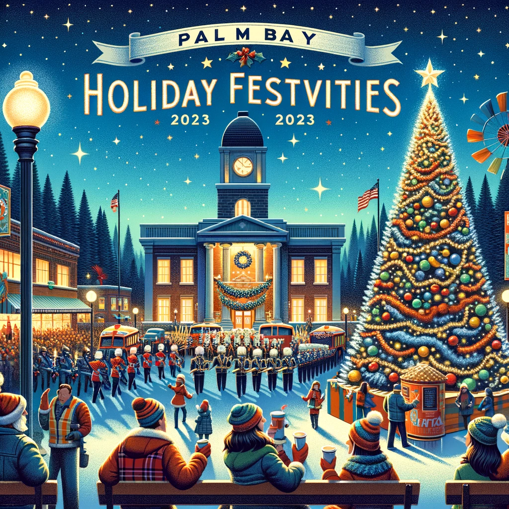Image for article: **Palm Bay Illuminates the Season: 2023 Holiday Tree Lighting and Light Parade**