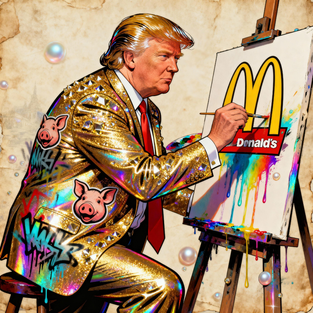 Magick Mica Trump parody art