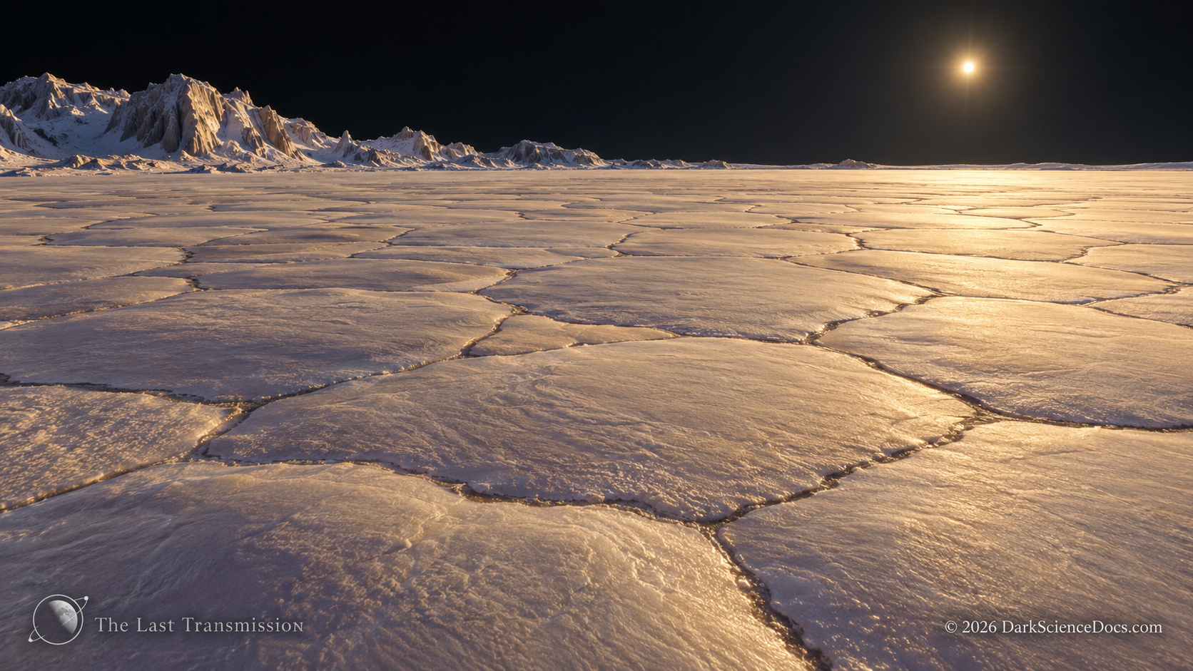 Concept artwork. Polygonal nitrogen ice suggests renewal through solid-state motion.