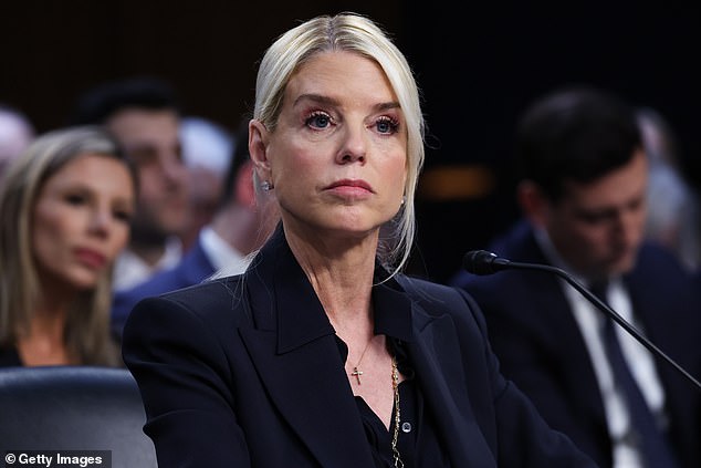 Attorney General Pam Bondi testifies before the Senate Judiciary Committee in the Hart Senate Office Building on Capitol Hill on October 7