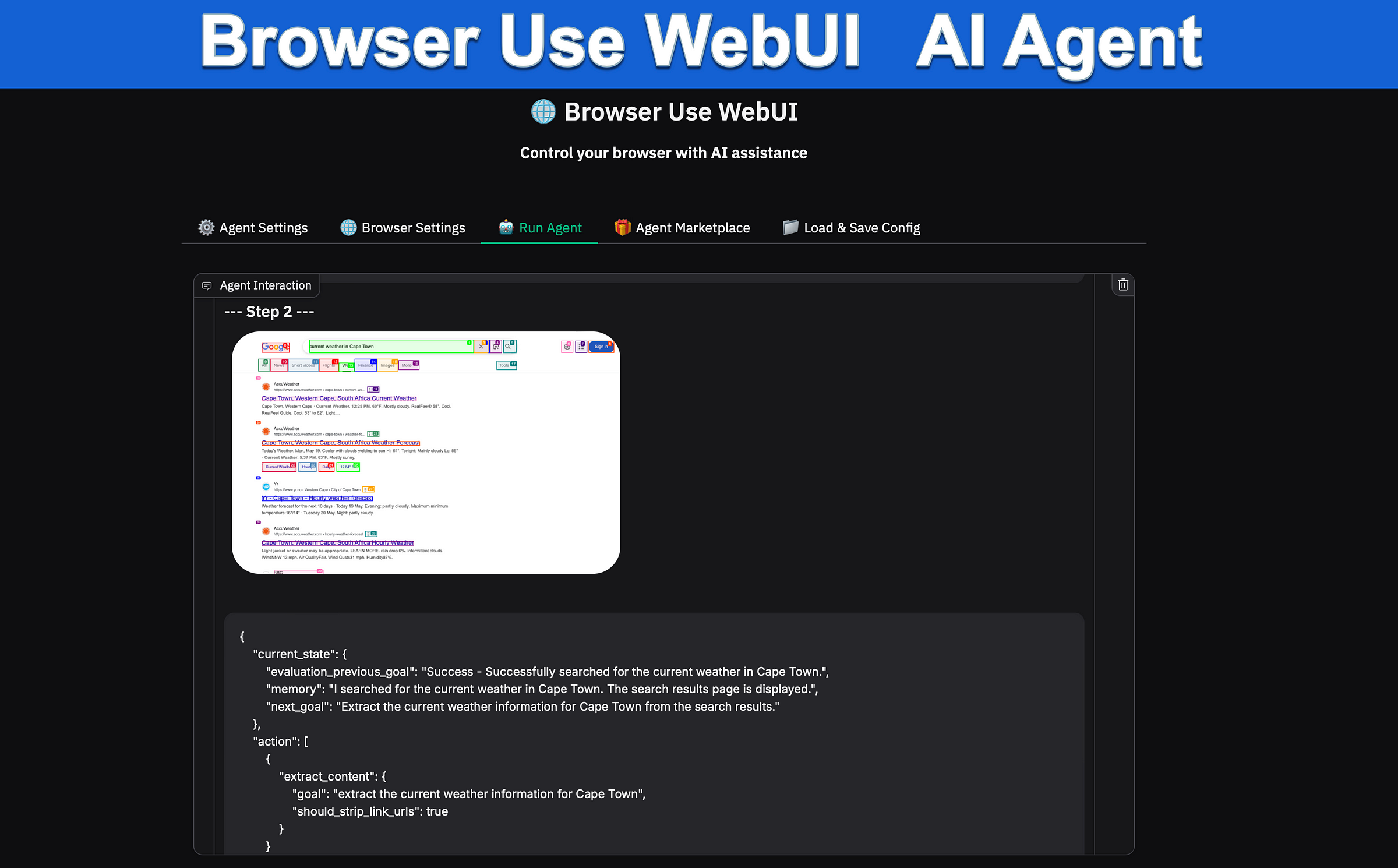Web Browsing AI Agent with A Web-UI: A Seamless Browser Interface