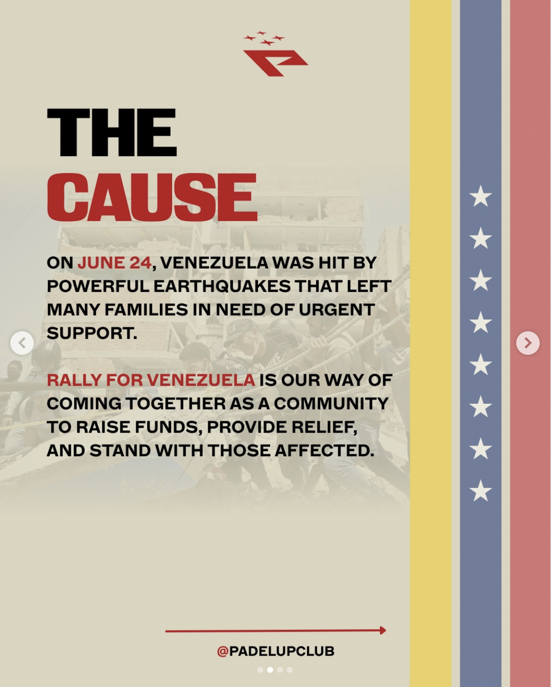 Padel Up Rally for Venezuela announcement
