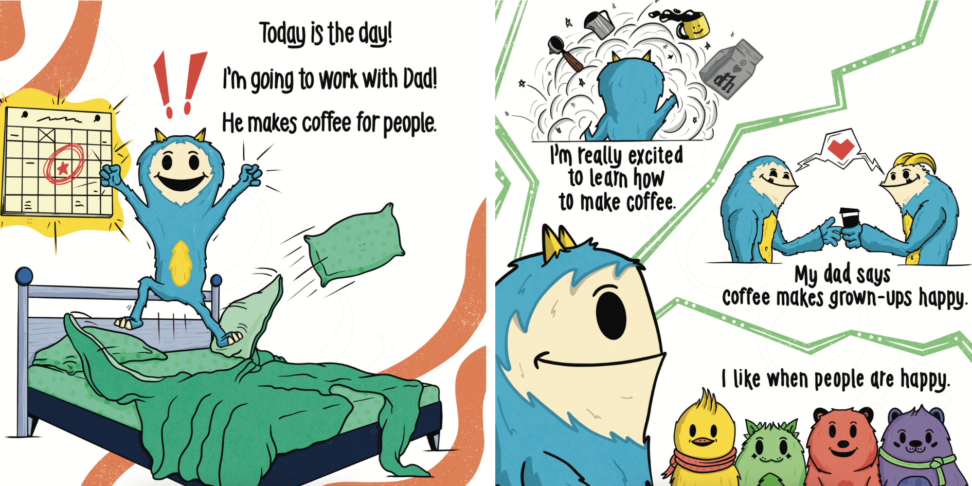 Inside pages (illustrated) of Jett Goes.