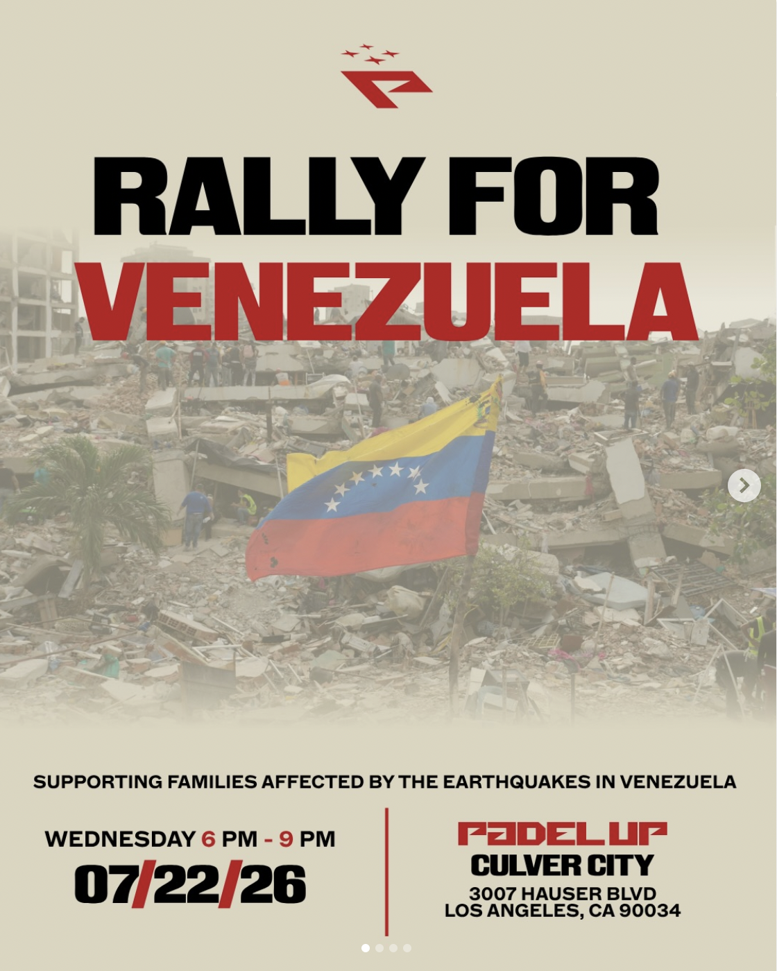 Padel Up Rally for Venezuela announcement