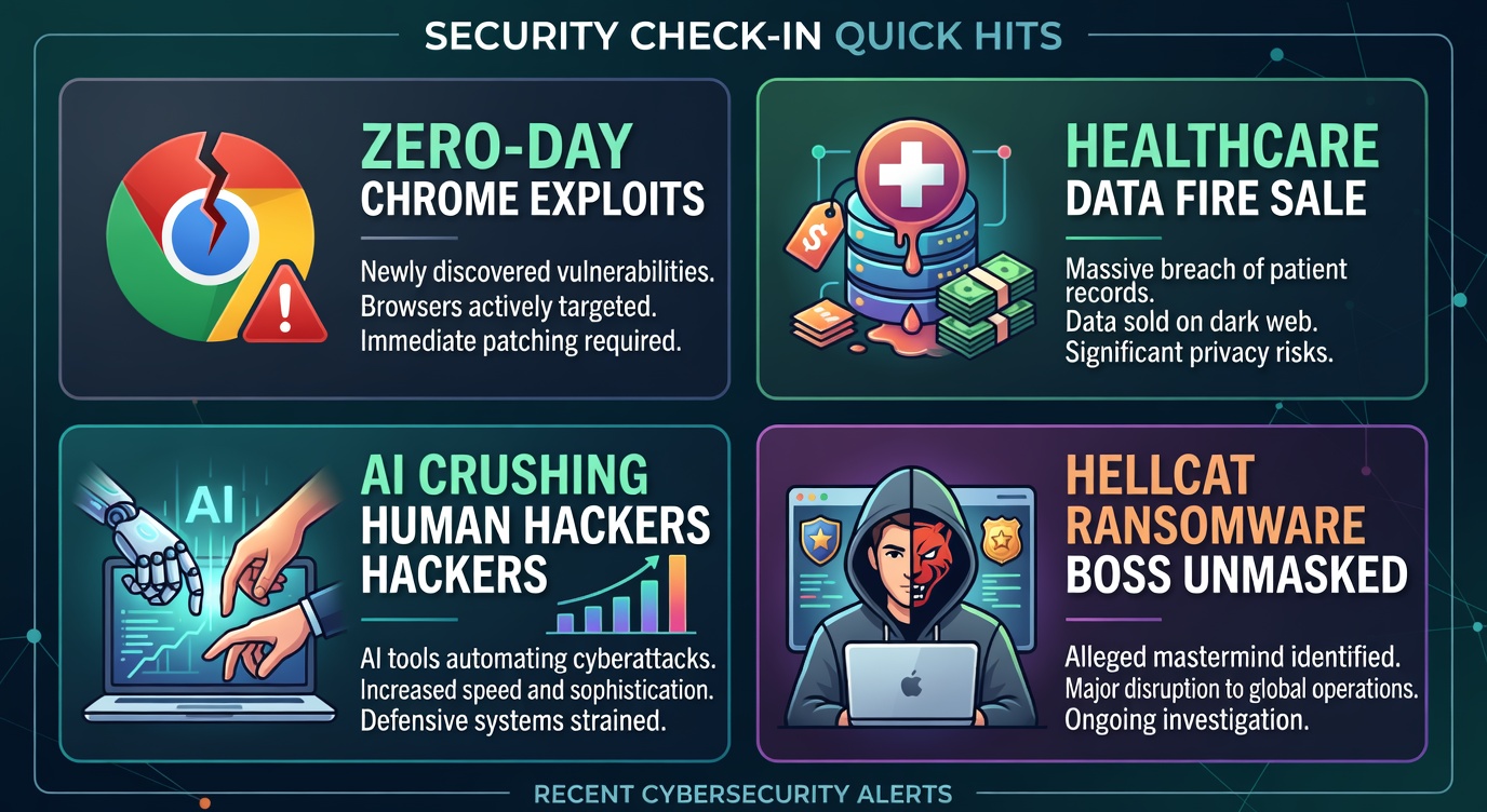 Hellcat Ransomware Security Check-in Quick Hits: Zero-Day Chrome Exploits, Healthcare Data ...