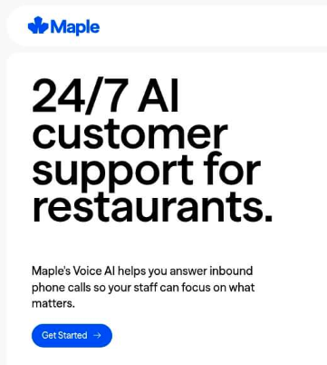 AI Customer support. For restaurants. Never stops.