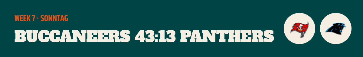 Week 7: Buccaneers 43:13 Panthers