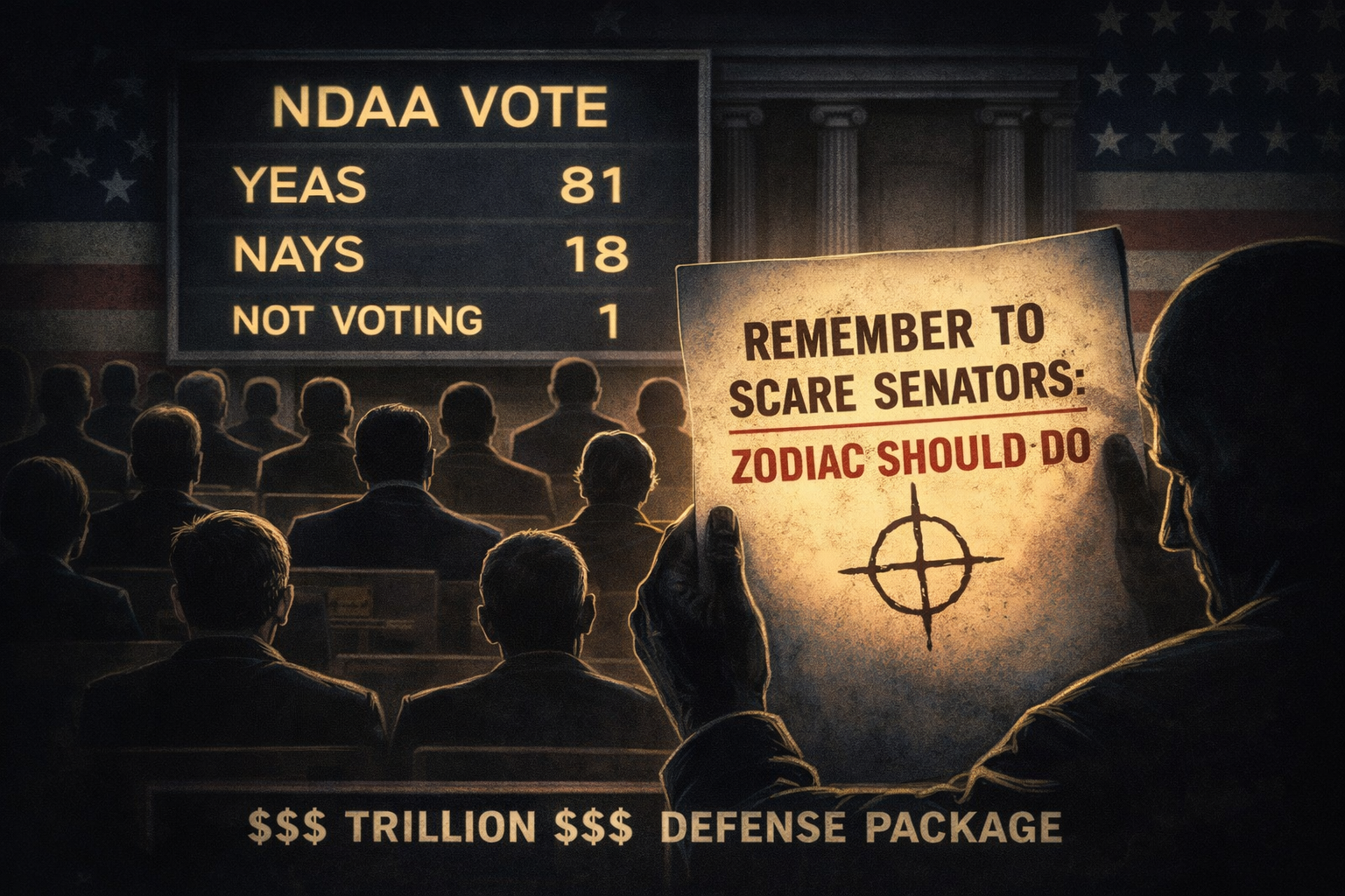 Why Zodiac In December? NDAA Reminders?