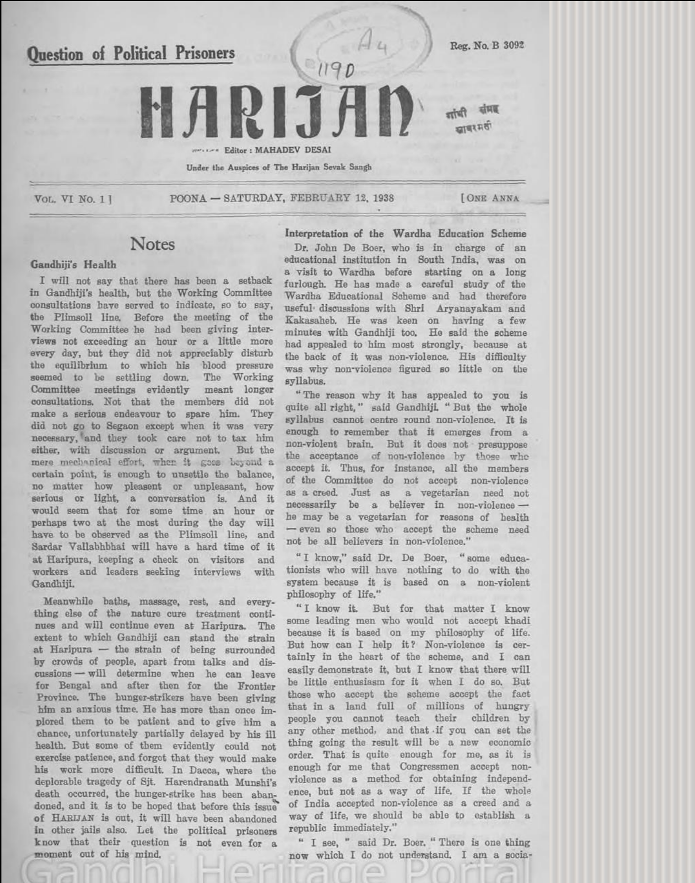 A Critique of Gandhi's 1938 Essay "The Jews"