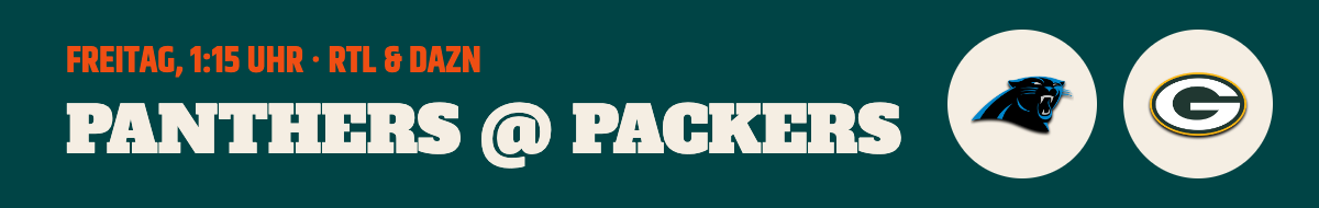 Thursday Night Football: Panthers @ Packers, Freitag 1:15 Uhr bei RTL und DAZN