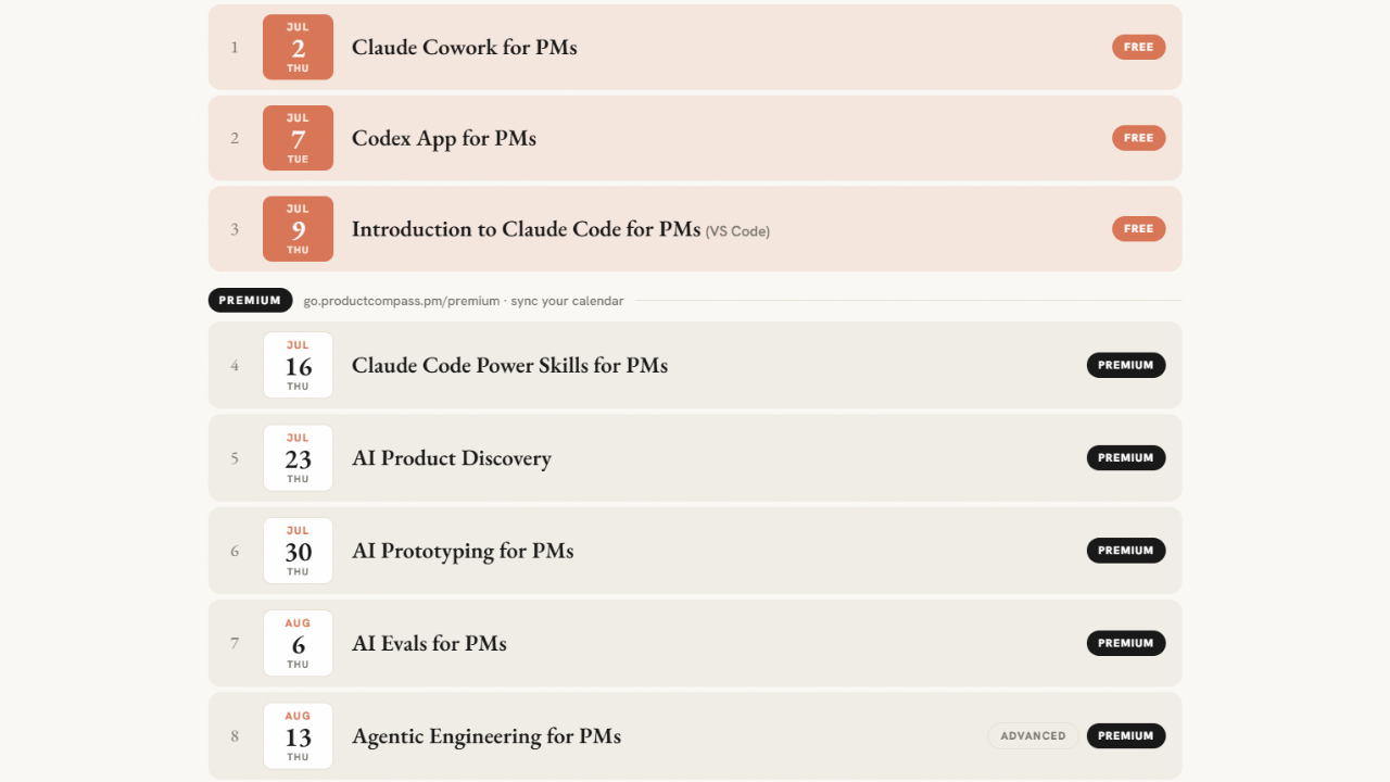 The AI-Native PM Roadmap: A Live Session Every Week, First 3 Free
