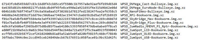 File hashes for recent WPSD releases