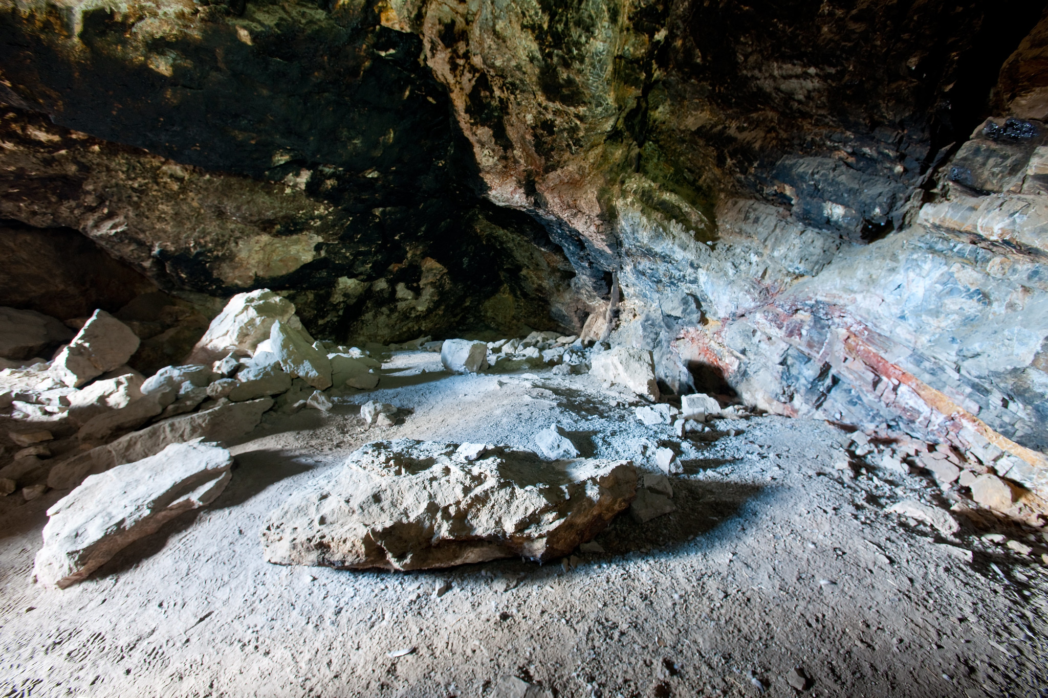 the inside of a cave