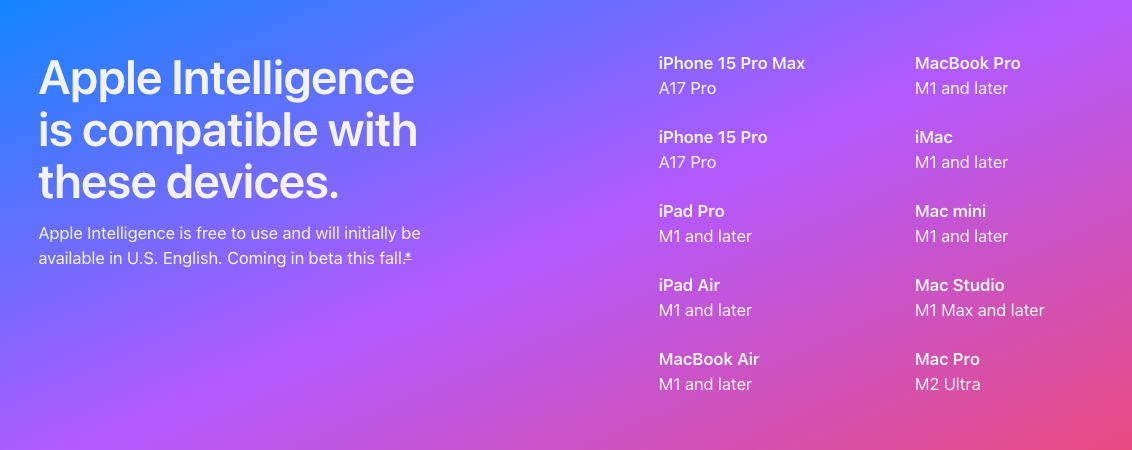 Apple Intelligence compatibility list: why you may need to upgrade your ...