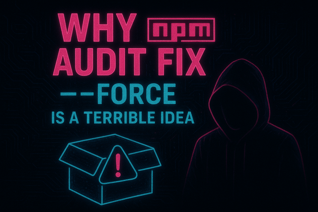 Why npm audit fix --force is a Terrible Idea