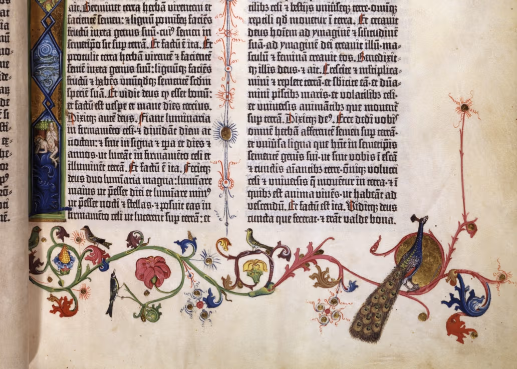 A page from the Gutenberg Bible, the first book ever commercially printed. ca. 1455–1500.