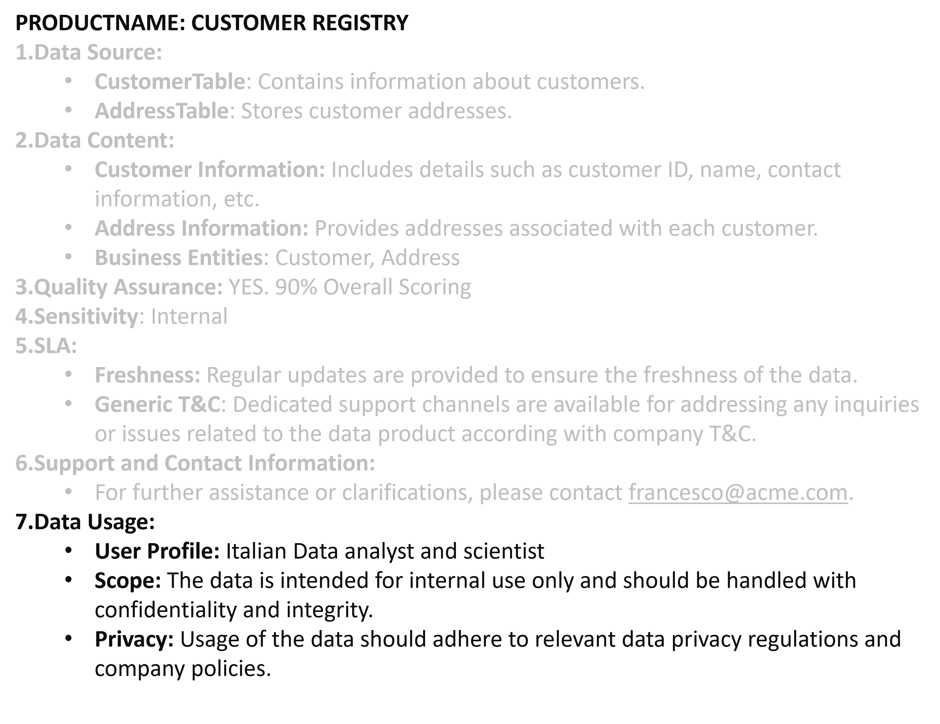 Data Product Register Example Bringing Home Your Very First Data Product | Issue #49