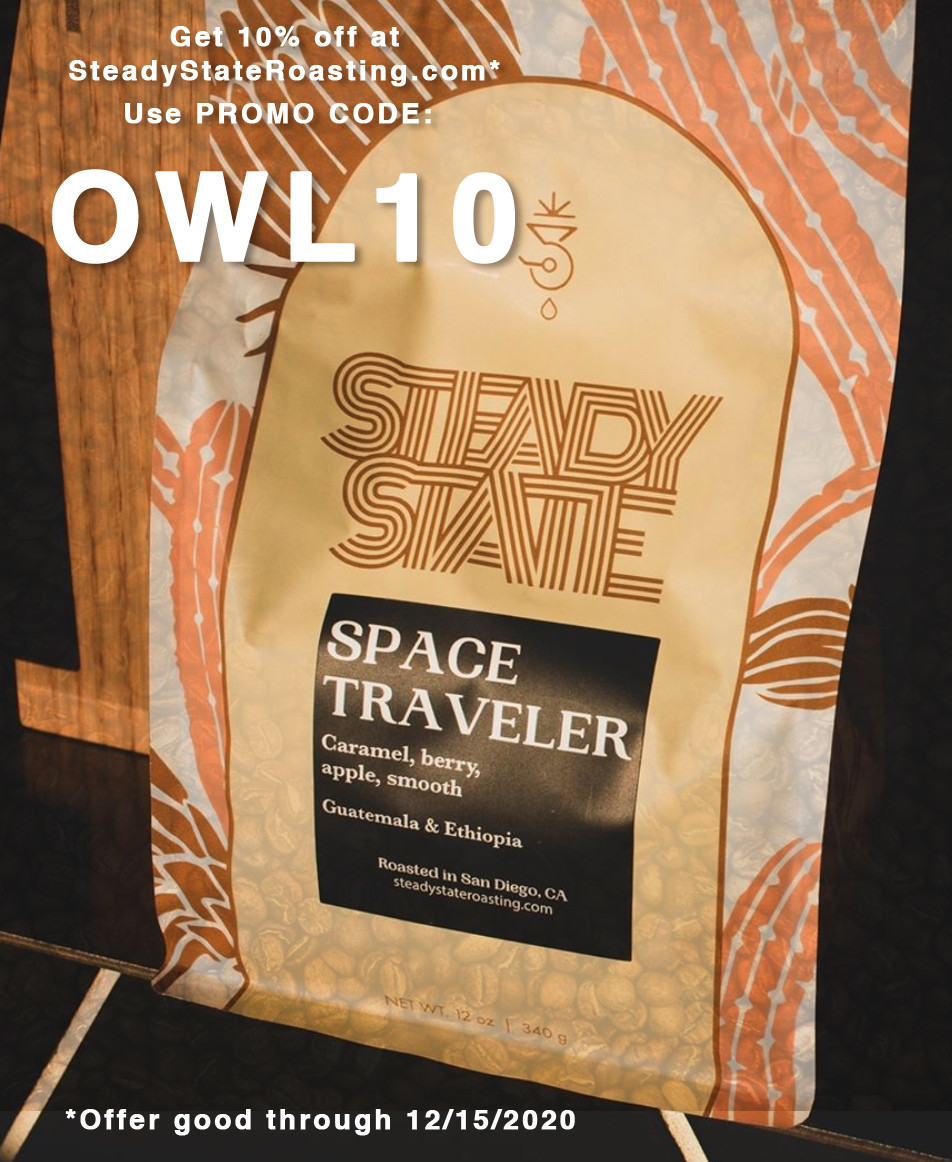 One more week! 10% off at Steady State Roasting.
