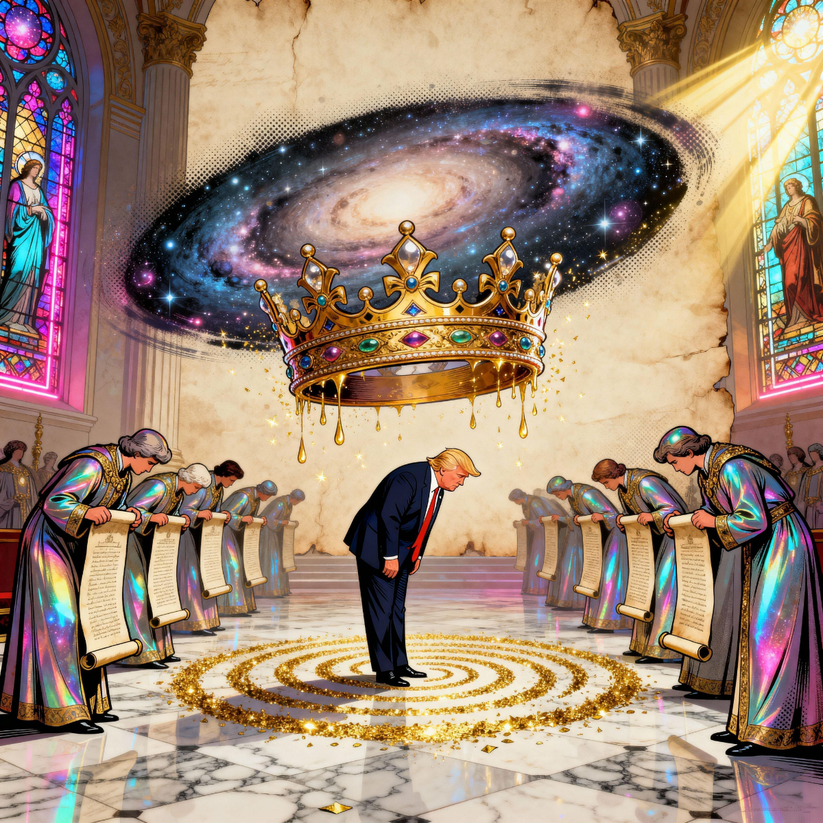Magick Mica Trump parody art