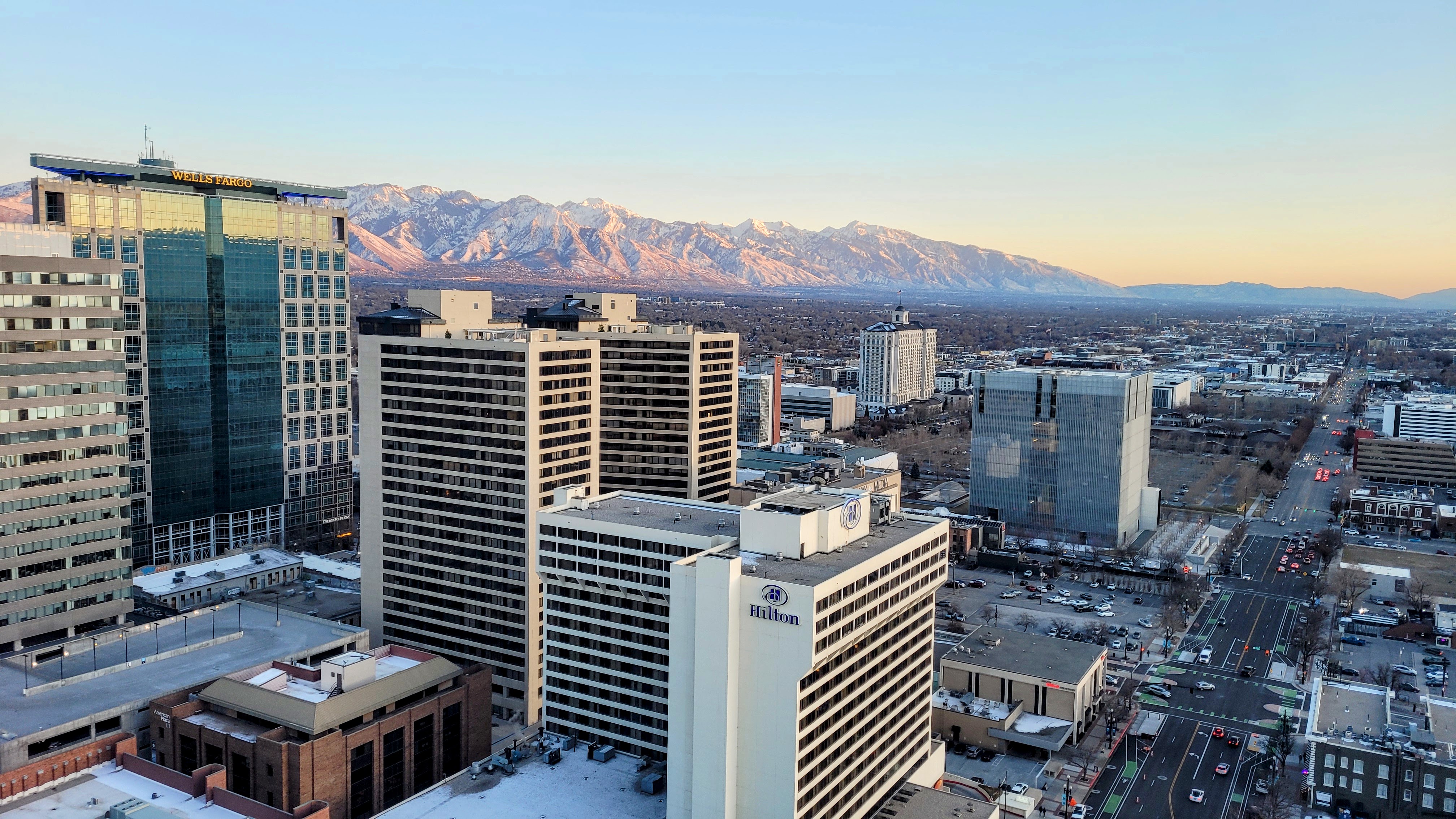 Salt Lake City at sunset
