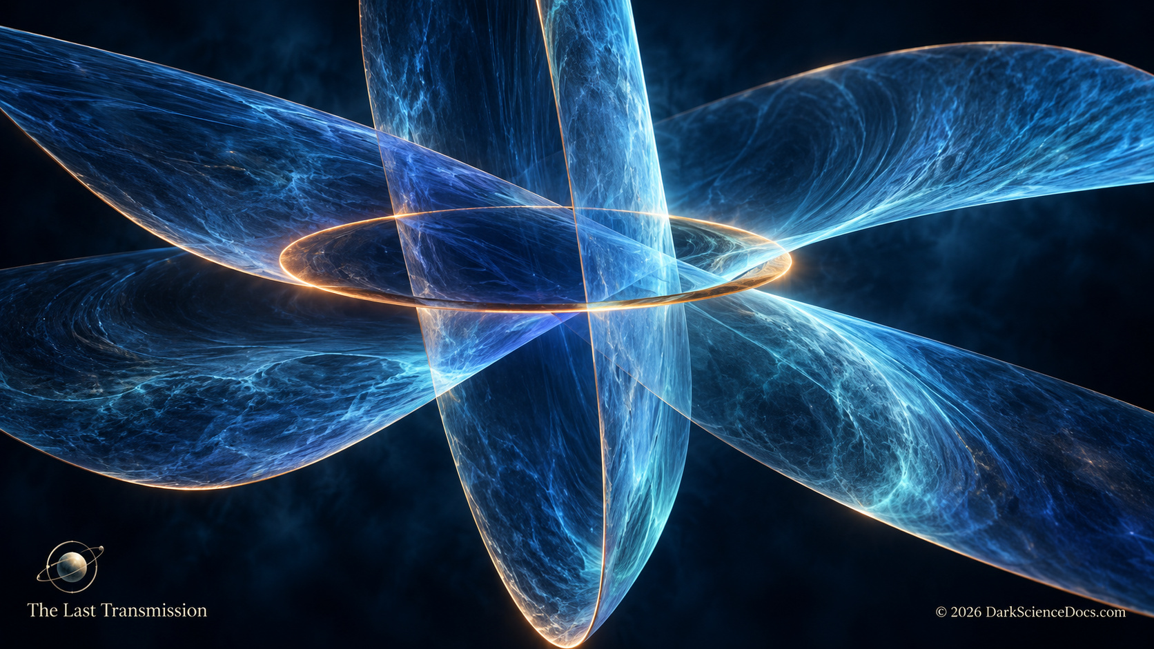 Concept artwork. Translucent sheets symbolize the choice of a spatial slice through spacetime.