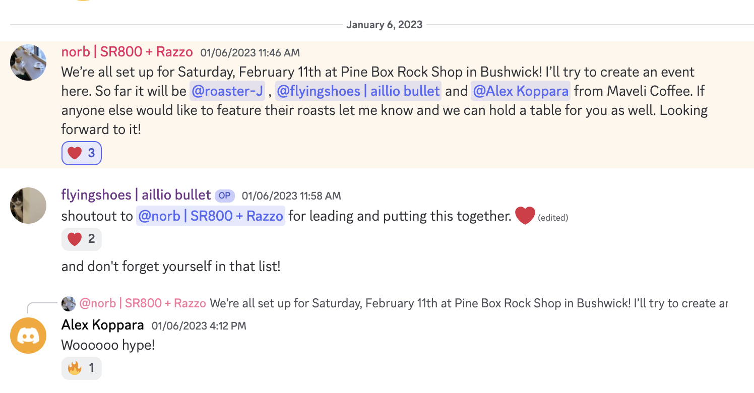 Venue secured and new roaster added