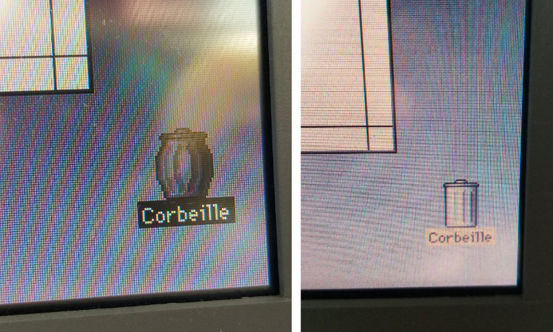 Une corbeille pleine et un peu grosse comme si elle avait trop mangé de fichiers