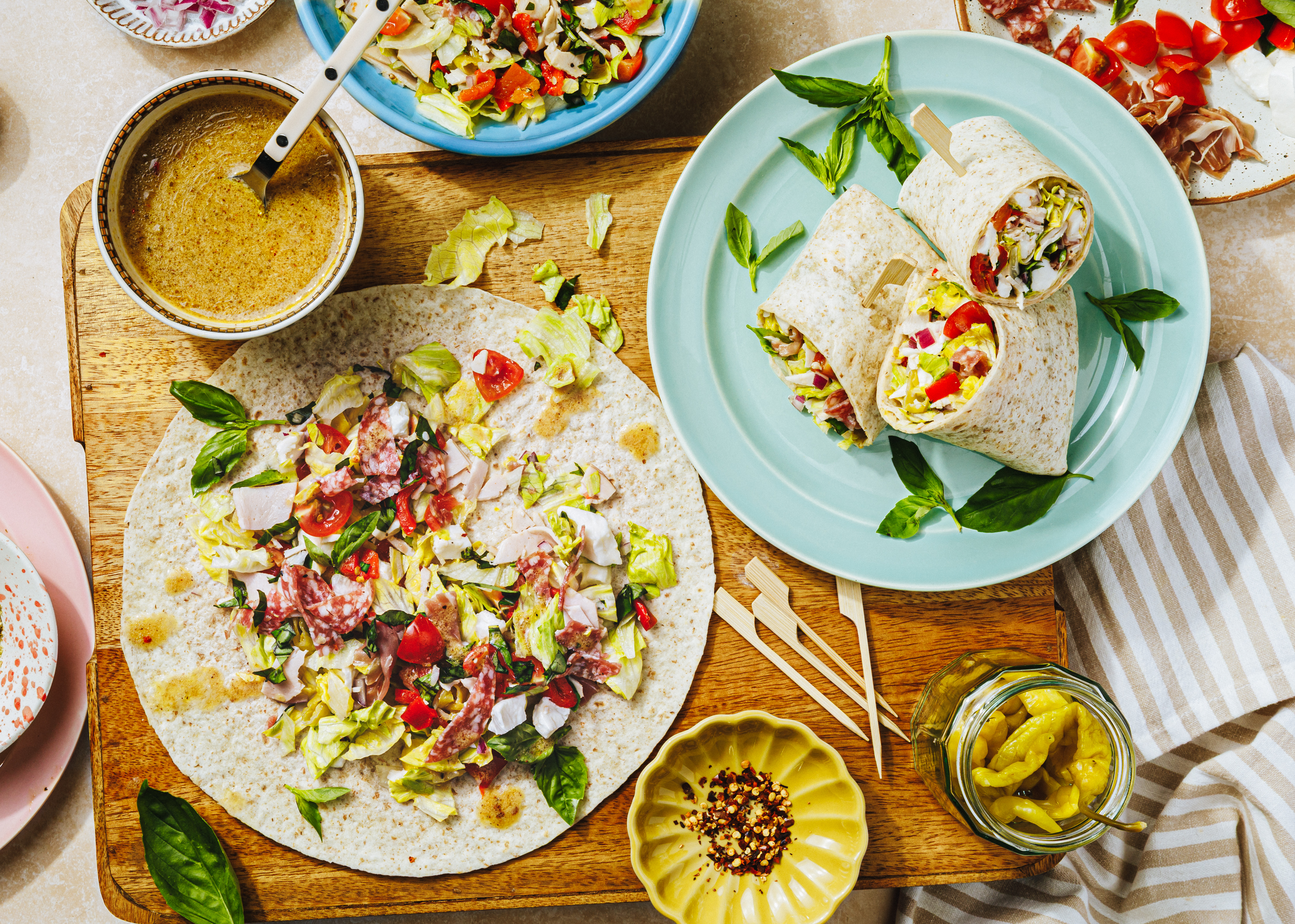 chopped italian deli wraps